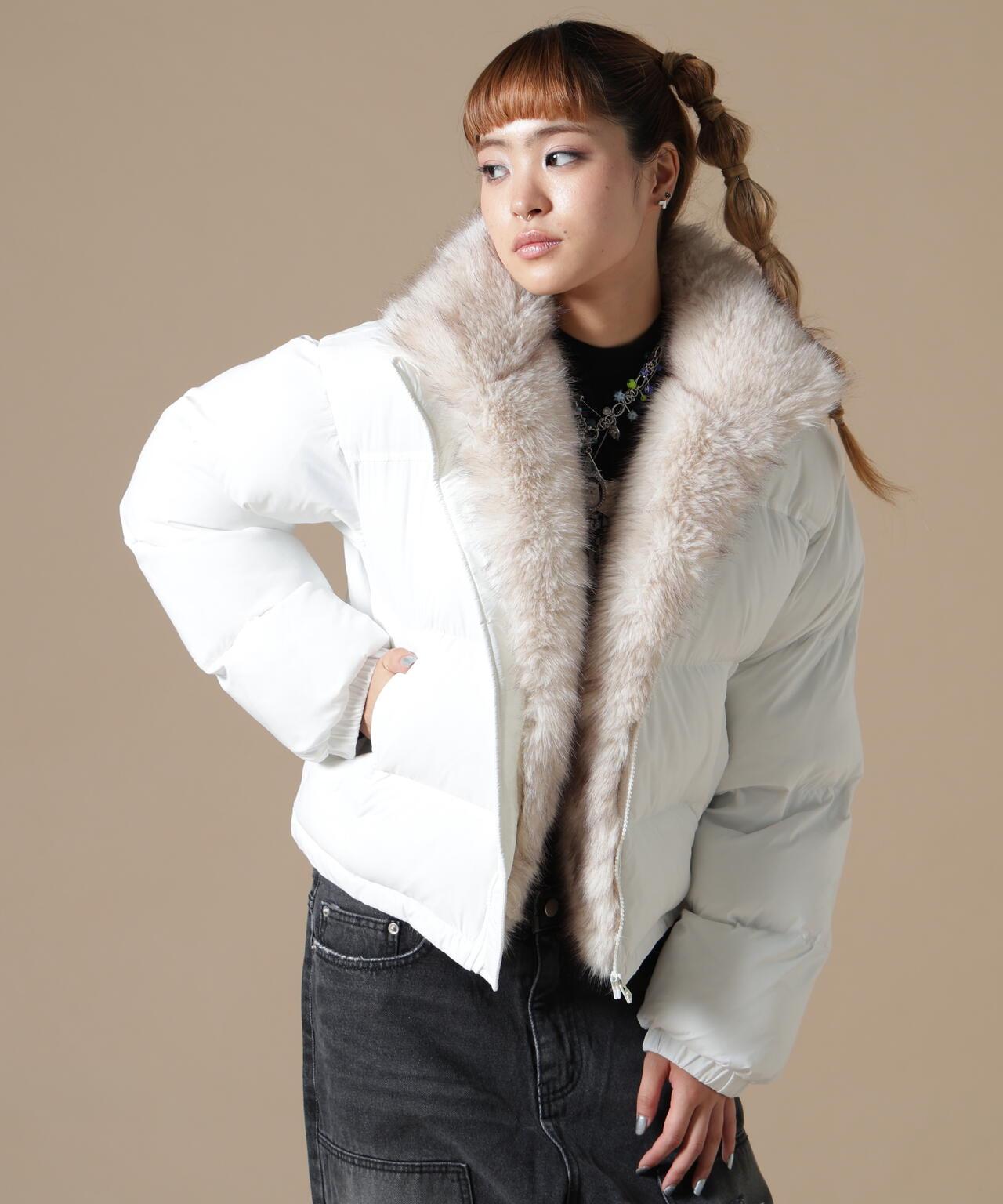 DankeSchon/ダンケシェーン/WOMEN NYLON FUR STAND BLOUSON