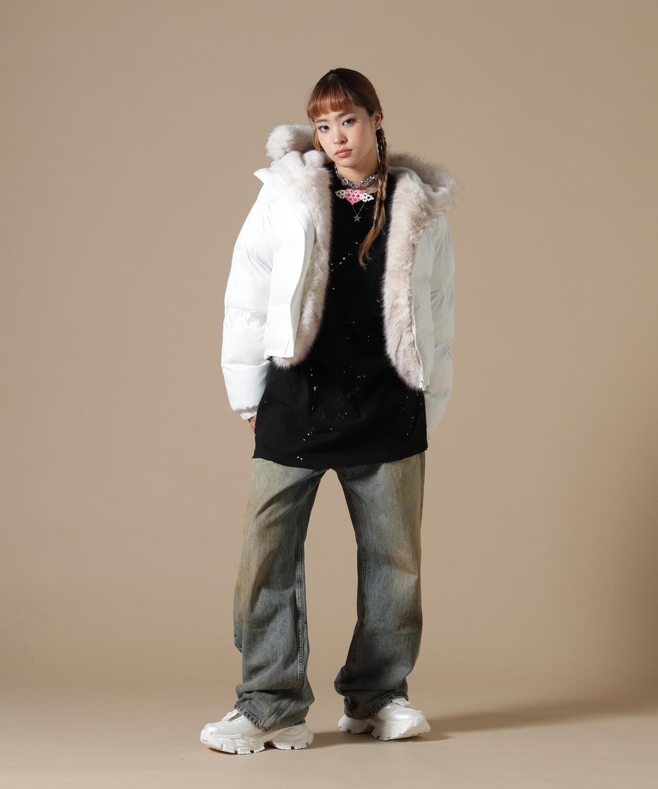 DankeSchon/ダンケシェーン/WOMEN NYLON FUR HOOD BLOUSON