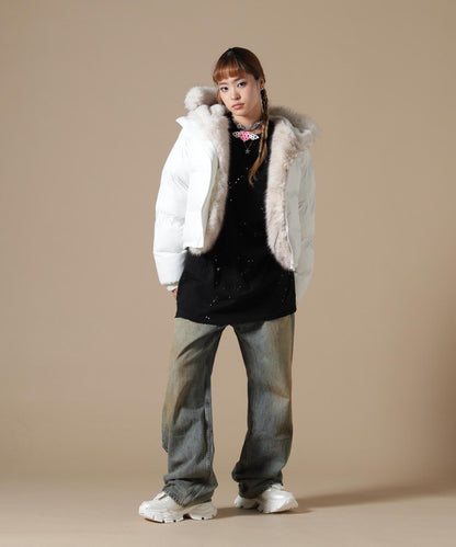 DankeSchon/ダンケシェーン/WOMEN NYLON FUR HOOD BLOUSON