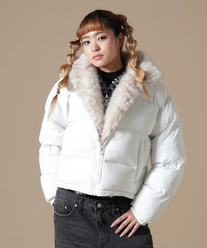 DankeSchon/ダンケシェーン/WOMEN NYLON FUR STAND BLOUSON