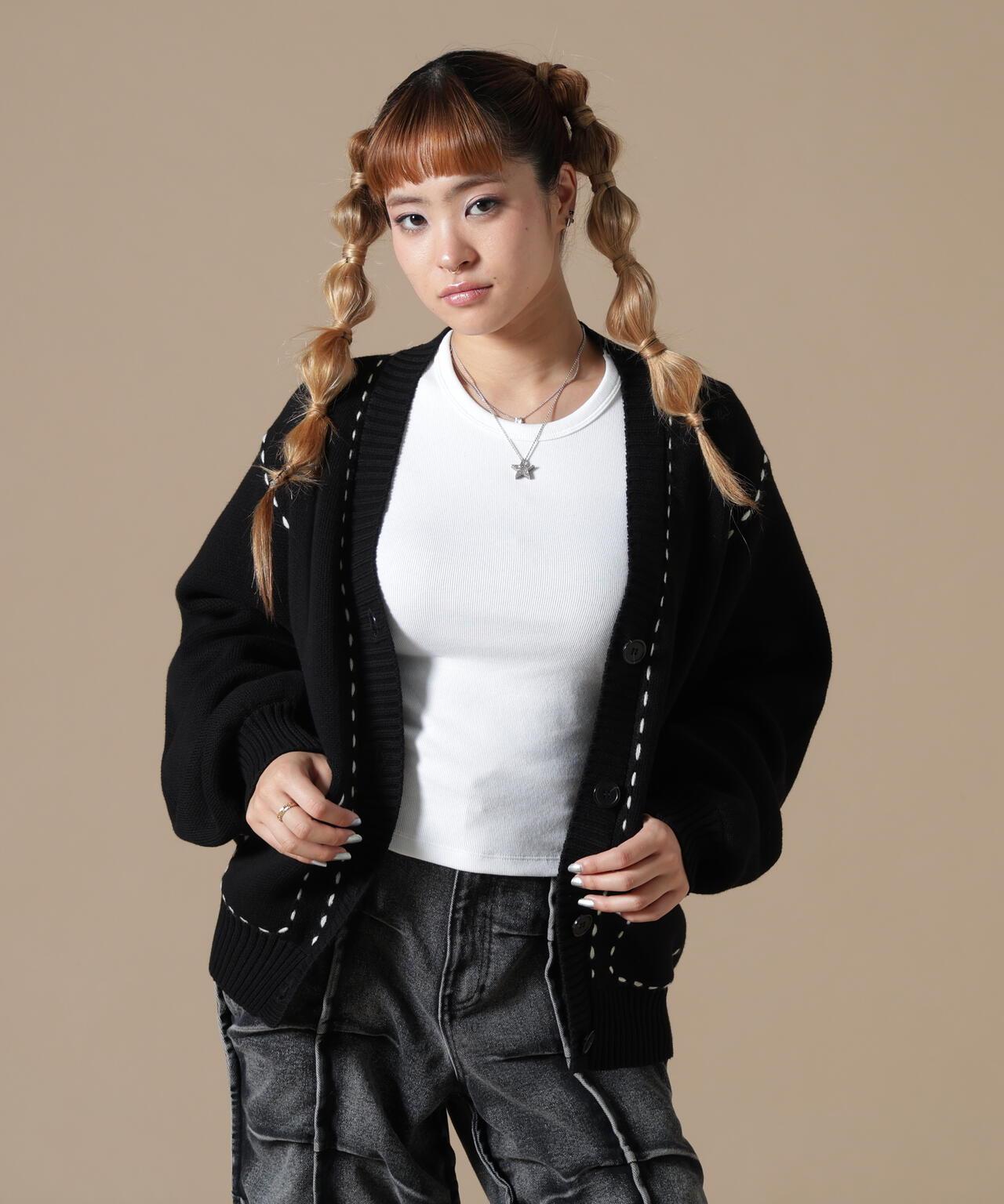 DankeSchon WOMEN STITCH KNIT CARDIGAN