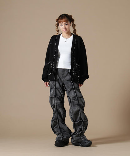 DankeSchon WOMEN STITCH KNIT CARDIGAN