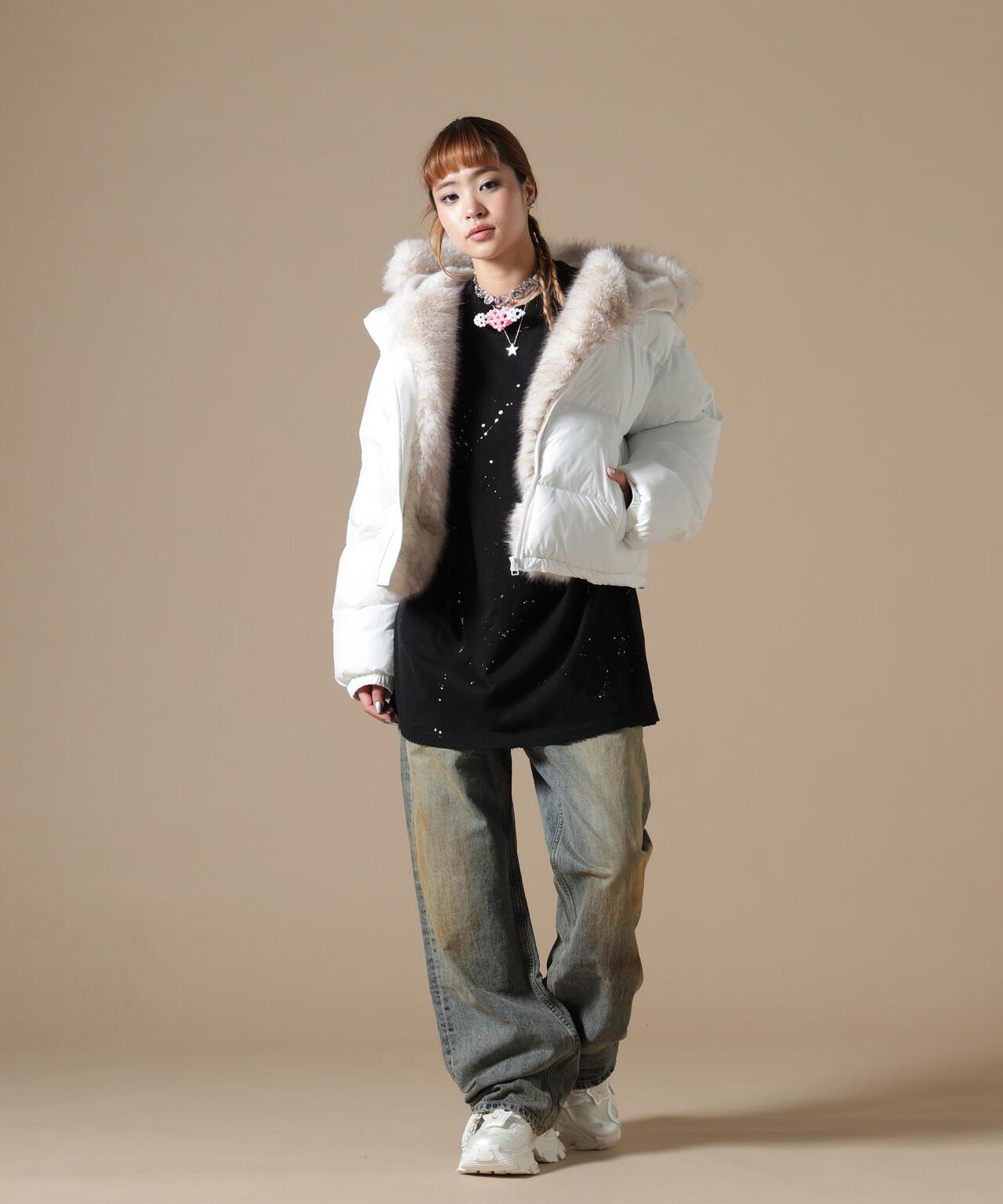 DankeSchon/ダンケシェーン/WOMEN NYLON FUR HOOD BLOUSON