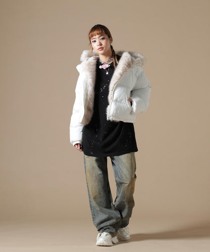 DankeSchon/ダンケシェーン/WOMEN NYLON FUR HOOD BLOUSON