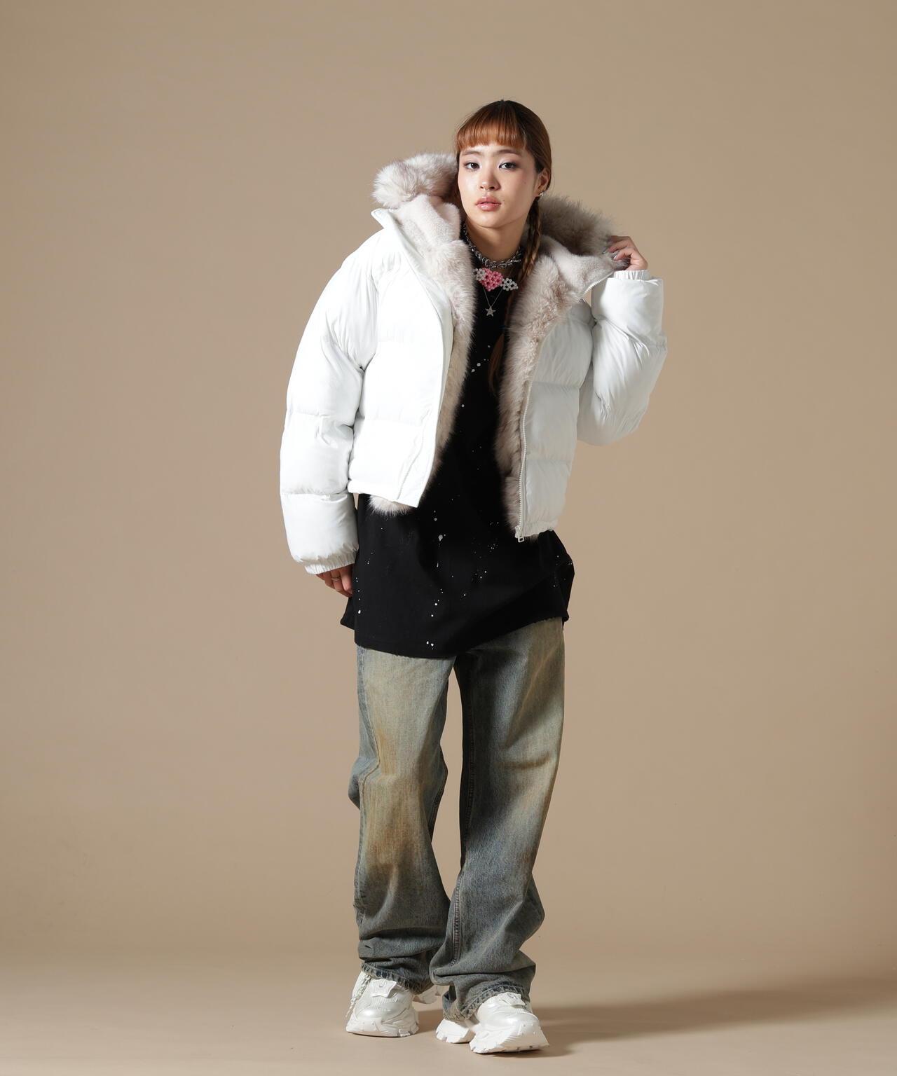DankeSchon/ダンケシェーン/WOMEN NYLON FUR HOOD BLOUSON