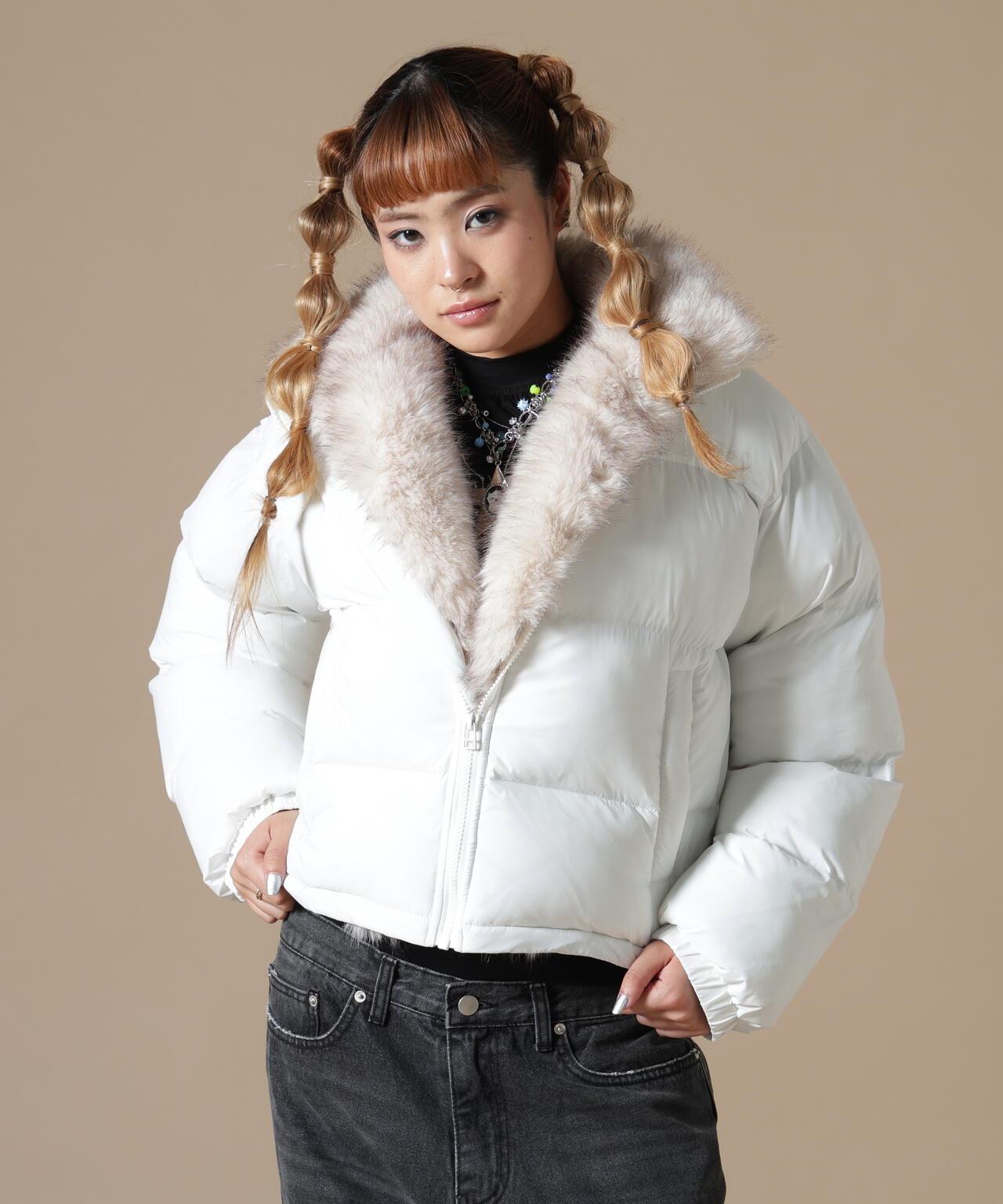 DankeSchon/ダンケシェーン/WOMEN NYLON FUR STAND BLOUSON