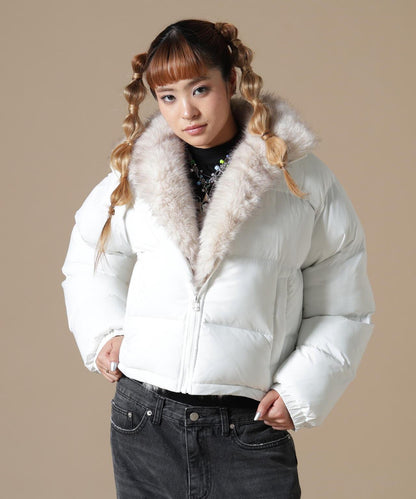 DankeSchon/ダンケシェーン/WOMEN NYLON FUR STAND BLOUSON