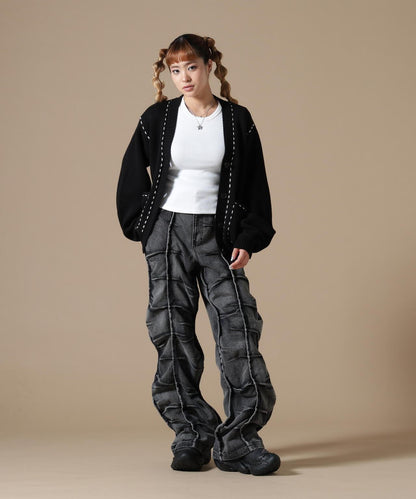 DankeSchon WOMEN STITCH KNIT CARDIGAN
