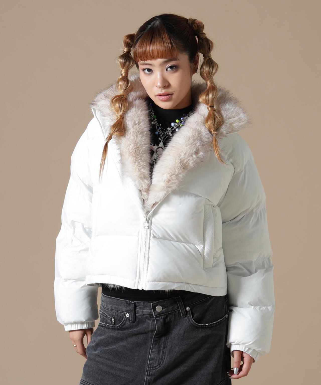DankeSchon/ダンケシェーン/WOMEN NYLON FUR STAND BLOUSON