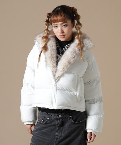 DankeSchon/ダンケシェーン/WOMEN NYLON FUR STAND BLOUSON