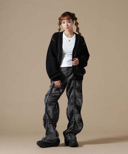 DankeSchon WOMEN STITCH KNIT CARDIGAN