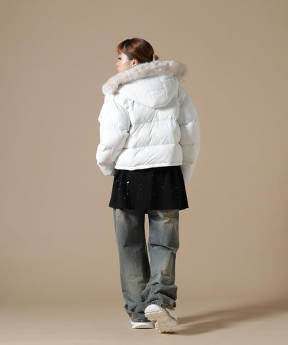 DankeSchon/ダンケシェーン/WOMEN NYLON FUR HOOD BLOUSON