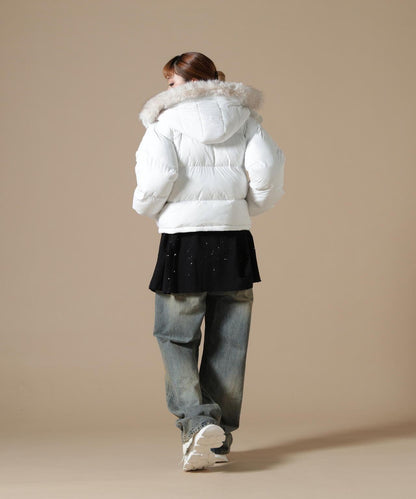 DankeSchon/ダンケシェーン/WOMEN NYLON FUR HOOD BLOUSON