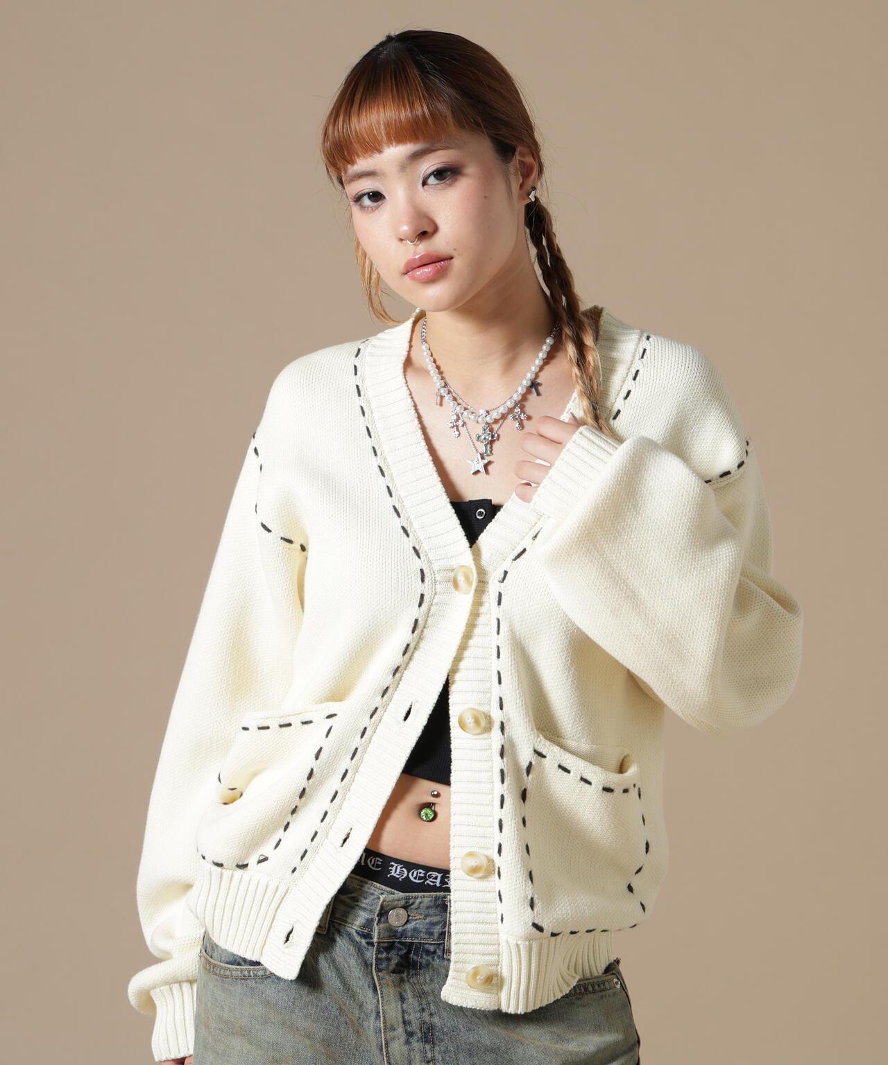 DankeSchon WOMEN STITCH KNIT CARDIGAN