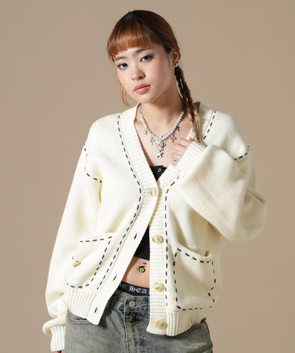 DankeSchon WOMEN STITCH KNIT CARDIGAN