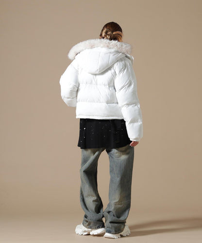DankeSchon/ダンケシェーン/WOMEN NYLON FUR HOOD BLOUSON