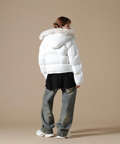 DankeSchon/ダンケシェーン/WOMEN NYLON FUR HOOD BLOUSON