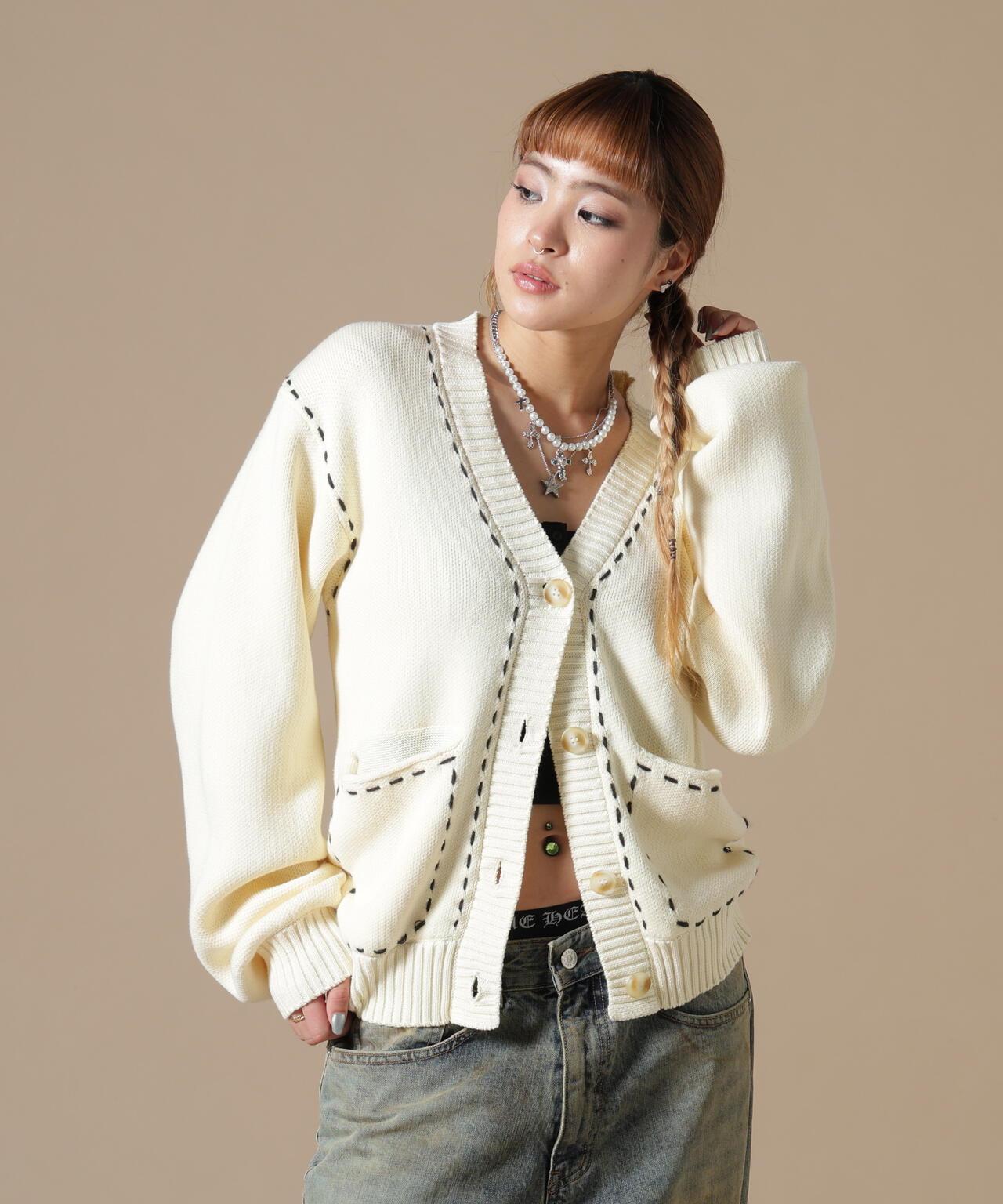 DankeSchon WOMEN STITCH KNIT CARDIGAN