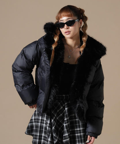 DankeSchon/ダンケシェーン/WOMEN NYLON FUR HOOD BLOUSON