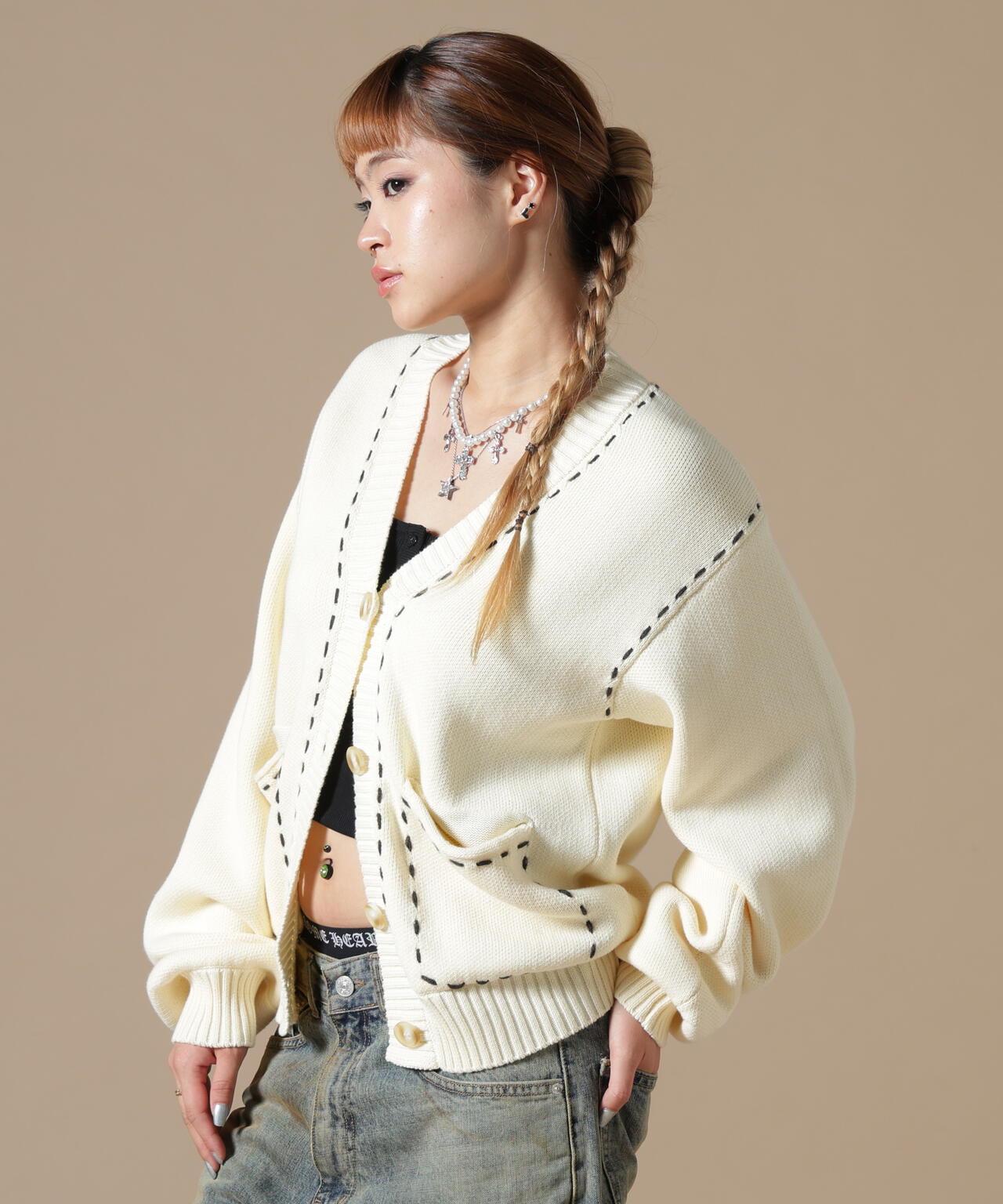 DankeSchon WOMEN STITCH KNIT CARDIGAN