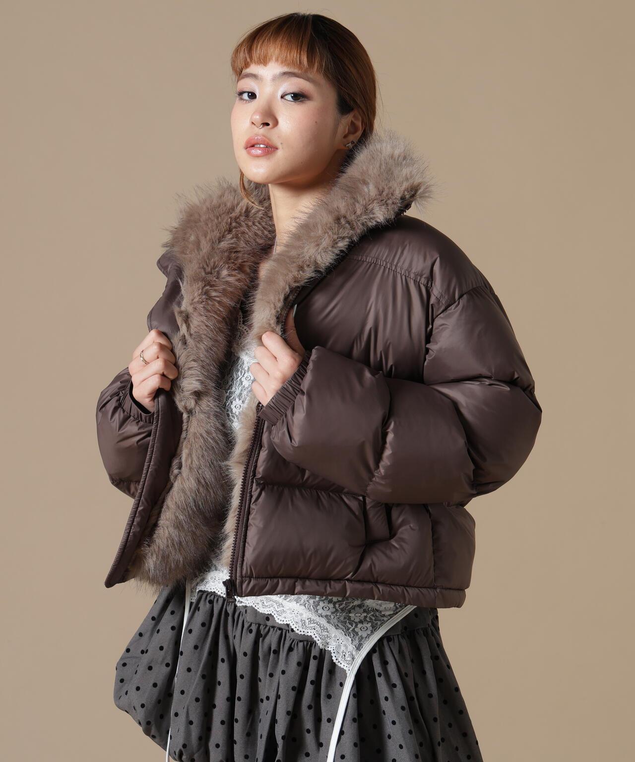 DankeSchon/ダンケシェーン/WOMEN NYLON FUR STAND BLOUSON