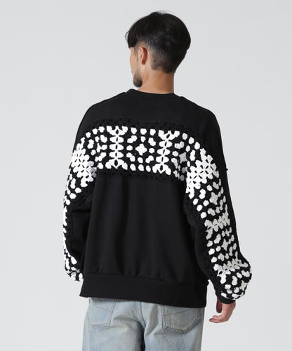 DISCOVERED CROCHET SLEEVE SWEAT(UNISEX) 聯名款 鉤針袖衛衣