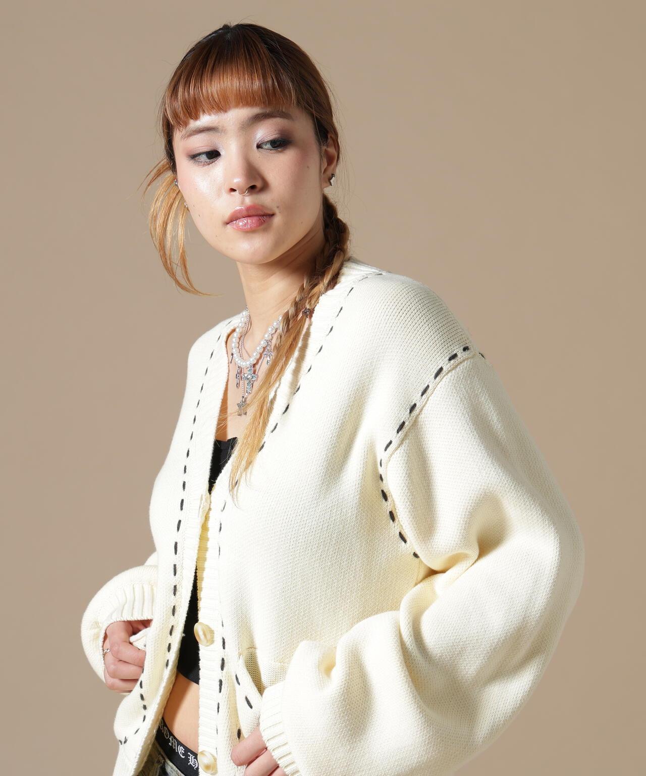 DankeSchon WOMEN STITCH KNIT CARDIGAN
