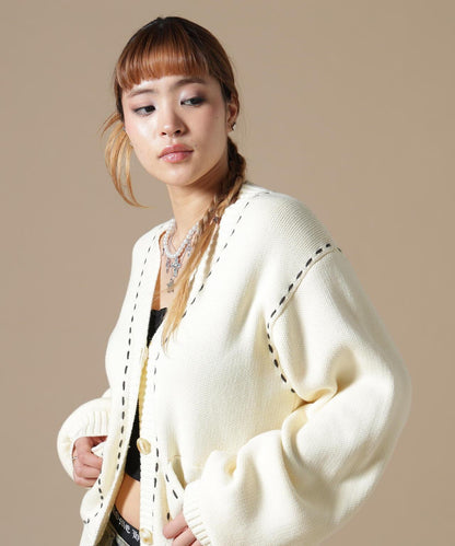 DankeSchon WOMEN STITCH KNIT CARDIGAN