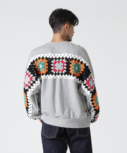 DISCOVERED CROCHET SLEEVE SWEAT(UNISEX) 聯名款 鉤針袖衛衣