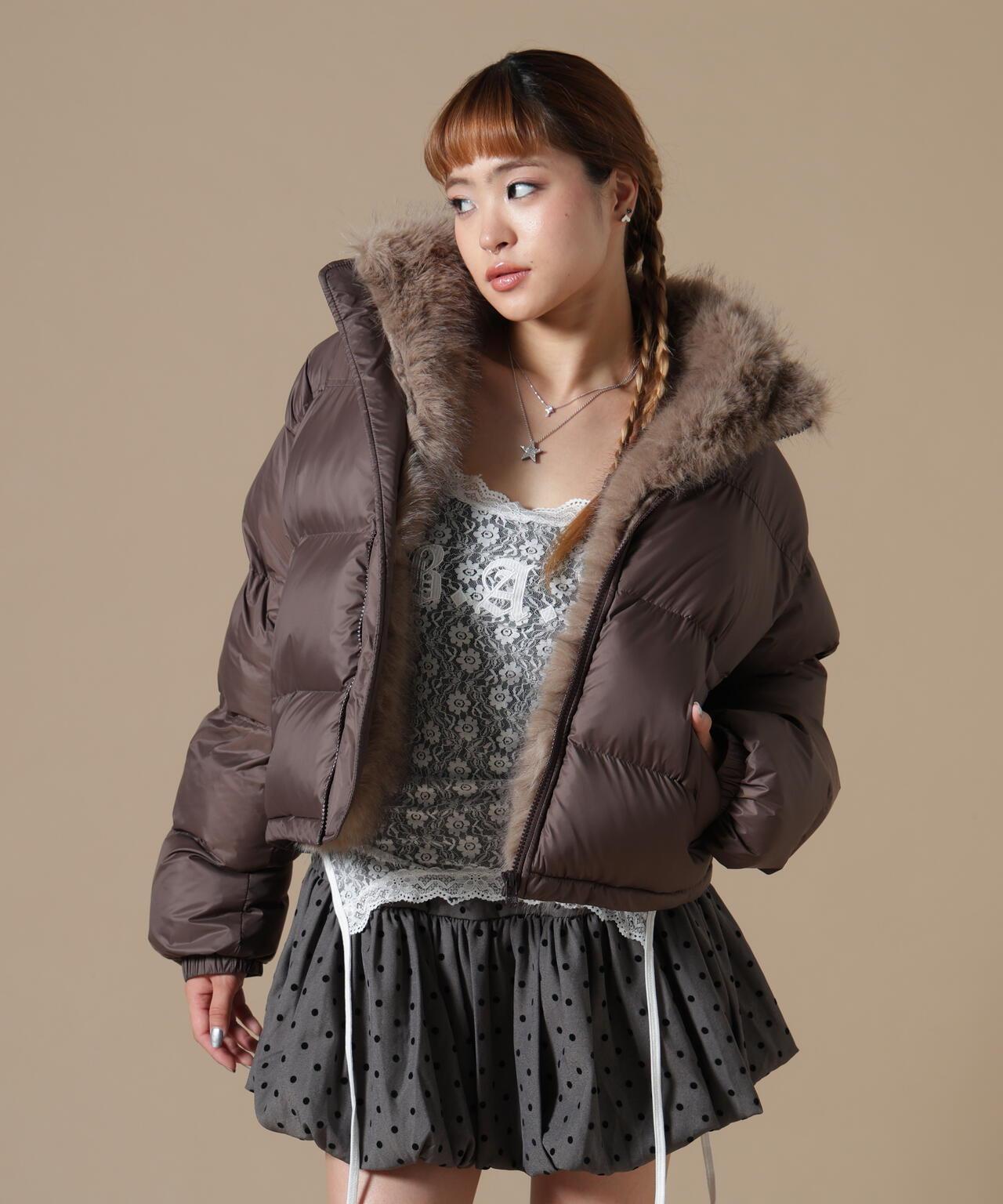 DankeSchon/ダンケシェーン/WOMEN NYLON FUR STAND BLOUSON