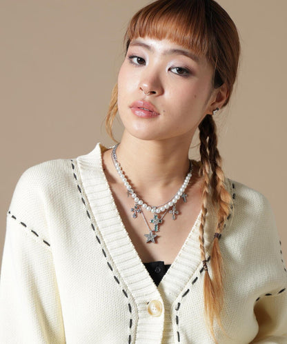 DankeSchon WOMEN STITCH KNIT CARDIGAN