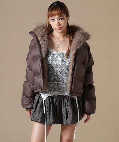 DankeSchon/ダンケシェーン/WOMEN NYLON FUR STAND BLOUSON