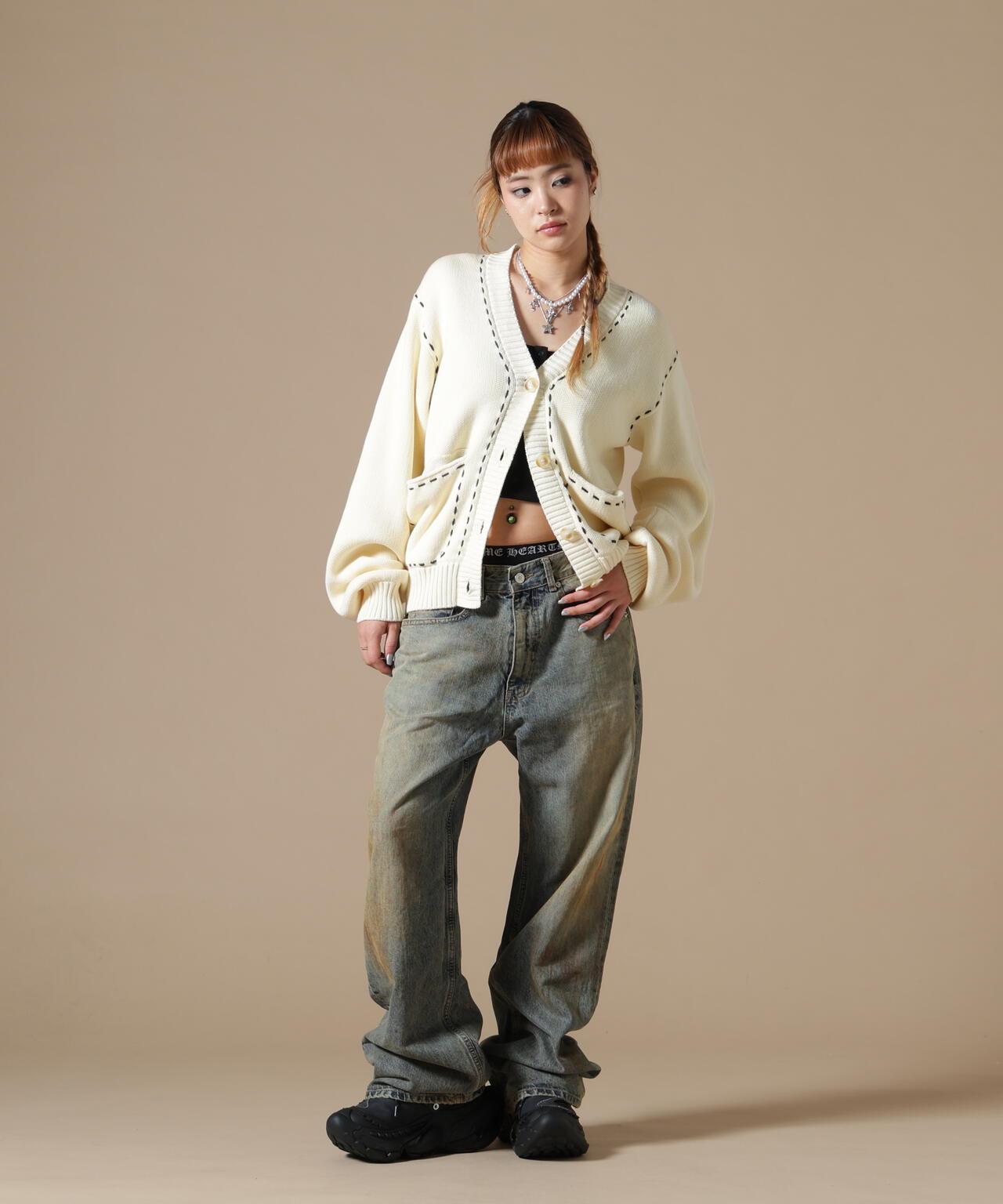 DankeSchon WOMEN STITCH KNIT CARDIGAN