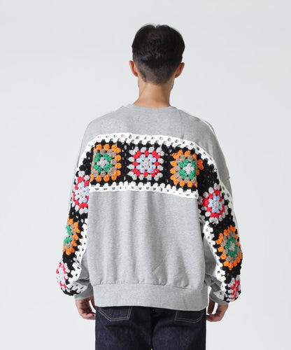 DISCOVERED CROCHET SLEEVE SWEAT(UNISEX) 聯名款 鉤針袖衛衣