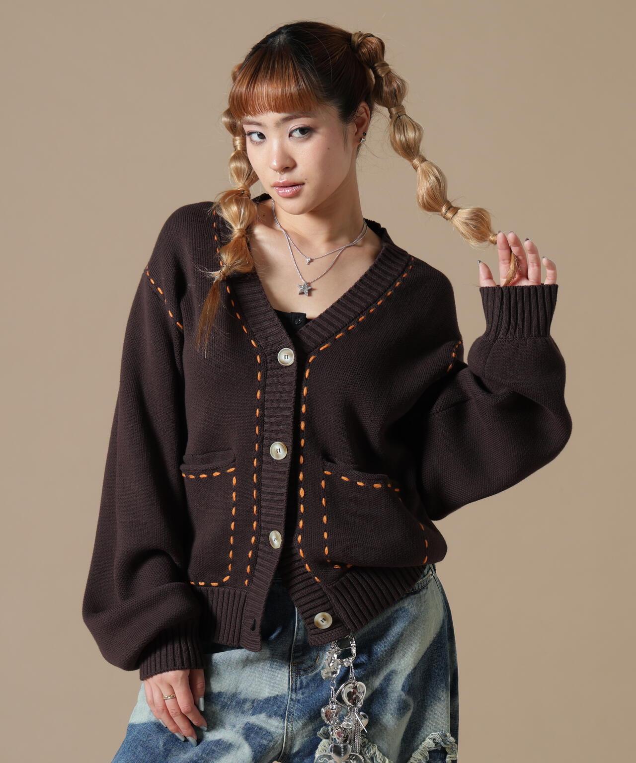 DankeSchon WOMEN STITCH KNIT CARDIGAN