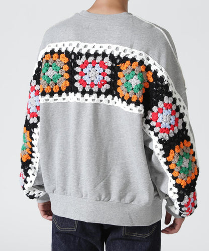 DISCOVERED CROCHET SLEEVE SWEAT(UNISEX) 聯名款 鉤針袖衛衣