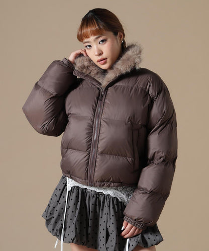 DankeSchon/ダンケシェーン/WOMEN NYLON FUR STAND BLOUSON