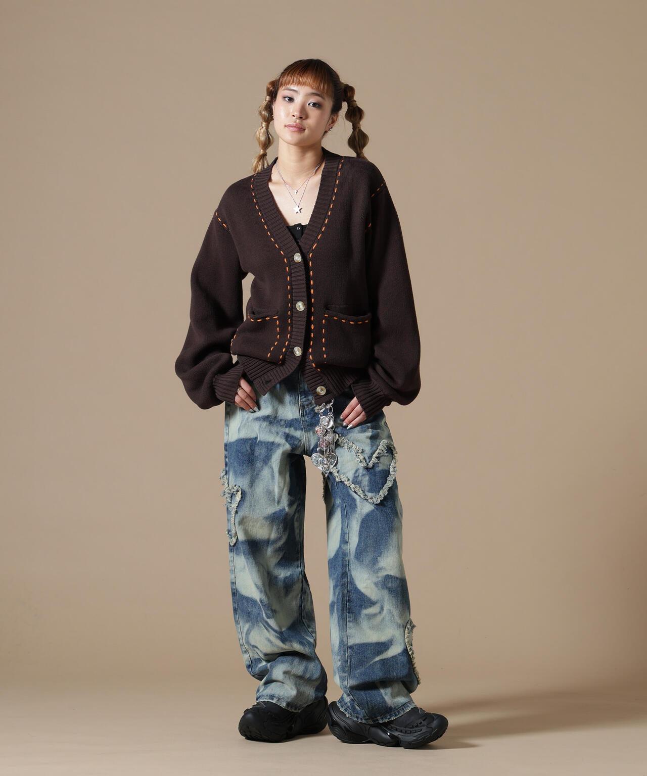 DankeSchon WOMEN STITCH KNIT CARDIGAN