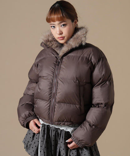 DankeSchon/ダンケシェーン/WOMEN NYLON FUR STAND BLOUSON