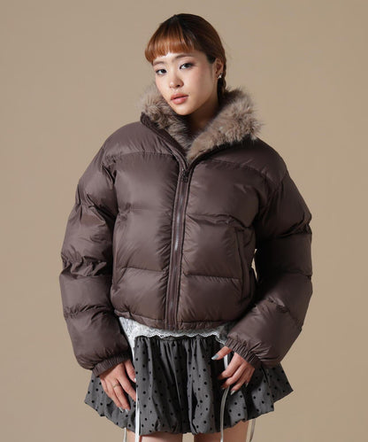 DankeSchon/ダンケシェーン/WOMEN NYLON FUR STAND BLOUSON