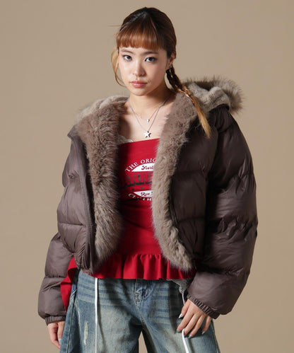 DankeSchon/ダンケシェーン/WOMEN NYLON FUR HOOD BLOUSON