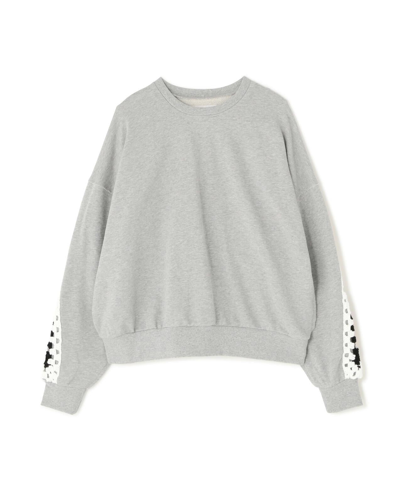 DISCOVERED CROCHET SLEEVE SWEAT(UNISEX) 聯名款 鉤針袖衛衣