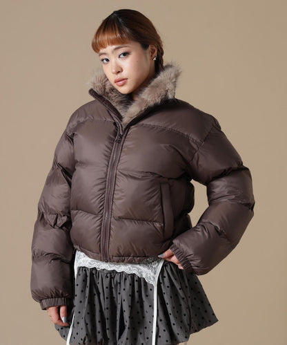 DankeSchon/ダンケシェーン/WOMEN NYLON FUR STAND BLOUSON