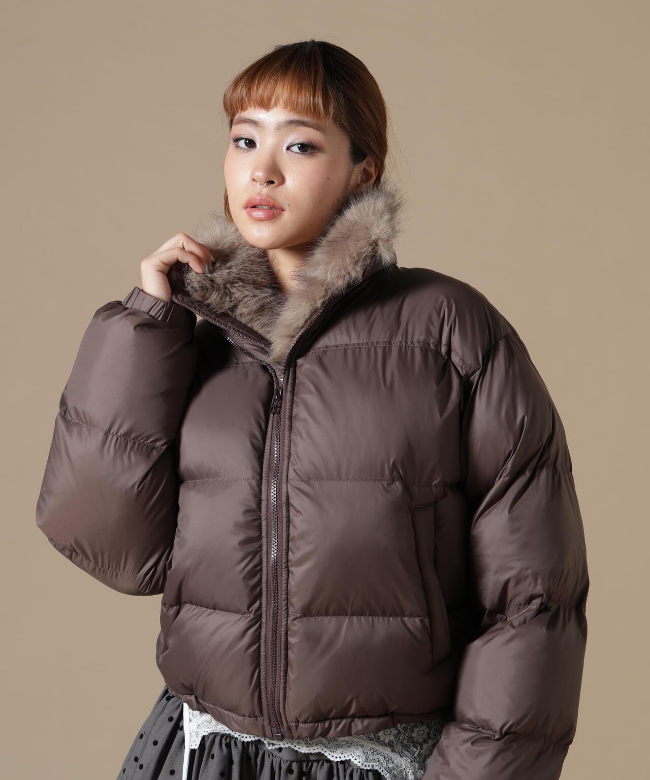 DankeSchon/ダンケシェーン/WOMEN NYLON FUR STAND BLOUSON