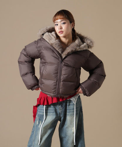 DankeSchon/ダンケシェーン/WOMEN NYLON FUR HOOD BLOUSON