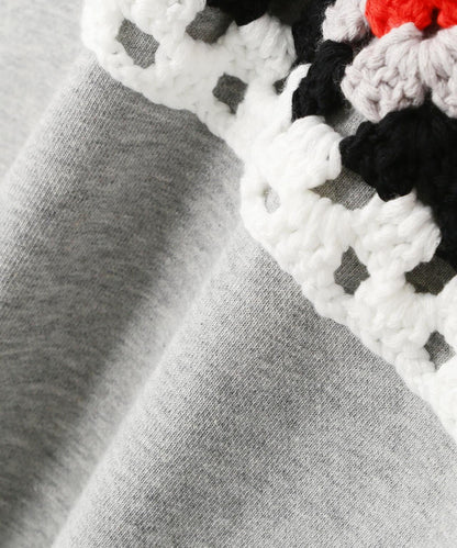 DISCOVERED CROCHET SLEEVE SWEAT(UNISEX) 聯名款 鉤針袖衛衣