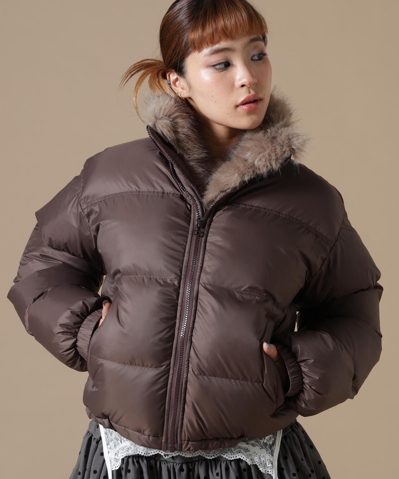 DankeSchon/ダンケシェーン/WOMEN NYLON FUR STAND BLOUSON