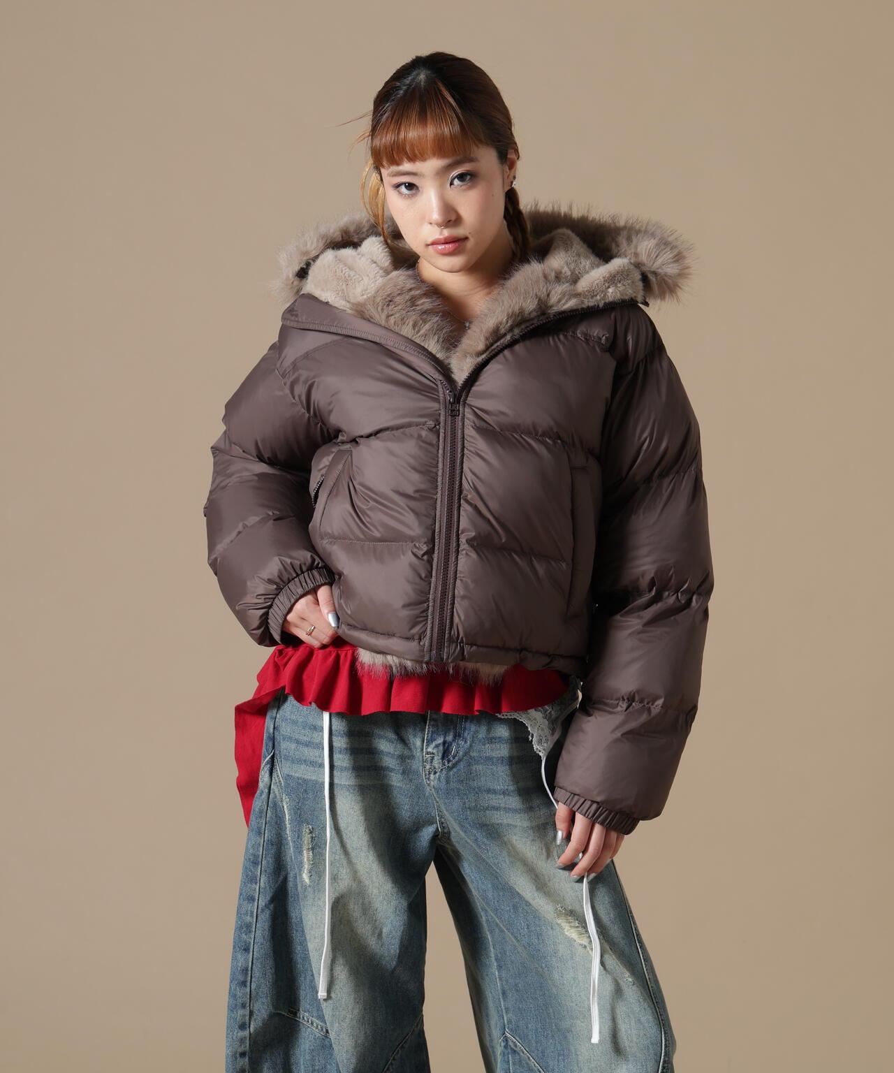 DankeSchon/ダンケシェーン/WOMEN NYLON FUR HOOD BLOUSON