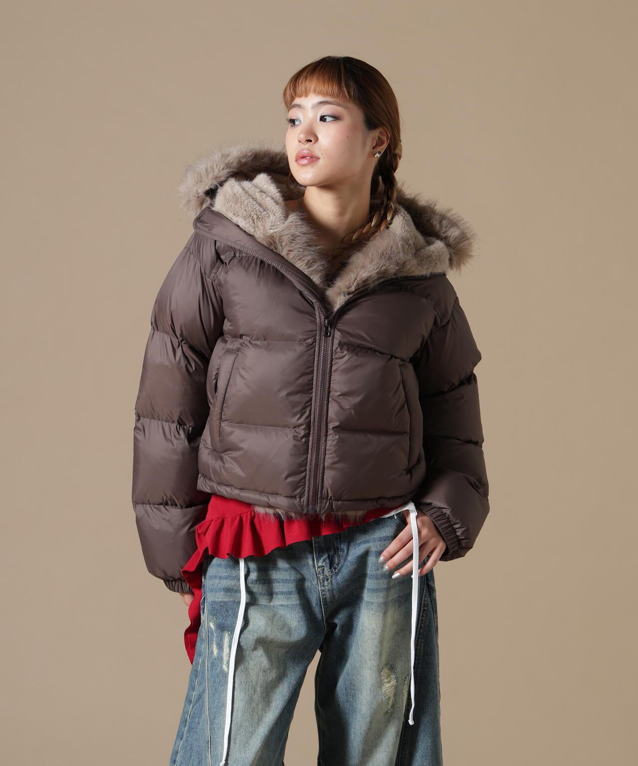 DankeSchon/ダンケシェーン/WOMEN NYLON FUR HOOD BLOUSON