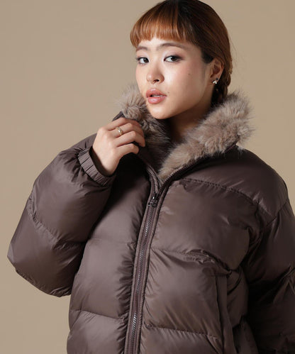 DankeSchon/ダンケシェーン/WOMEN NYLON FUR STAND BLOUSON